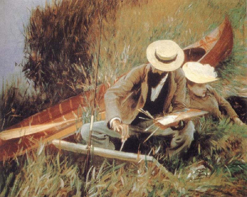 John Singer Sargent Paul Helleu Sketching with his wife oil painting image